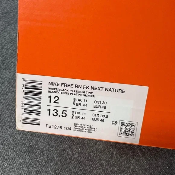 NEW Nike Free RN Flyknit Next Nature Men's 12 Running Shoes White/Grn FB1276-104